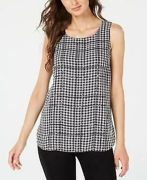 Alfani Women's Gingham-Print Top, size XL