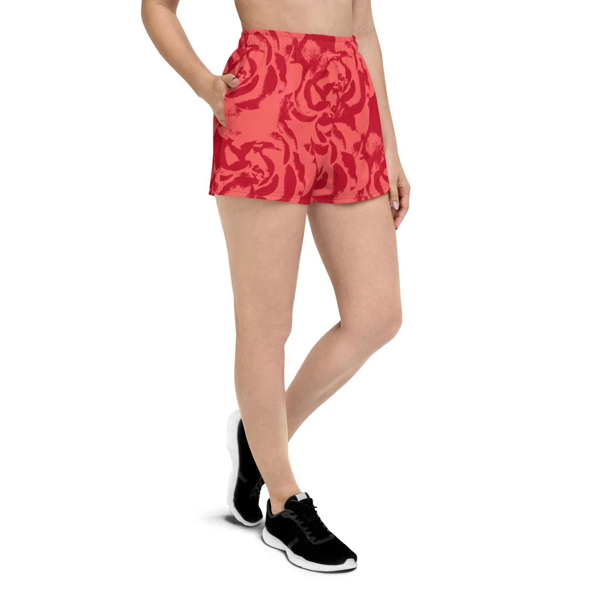 Big Red Rose Athletic Women's Shorts