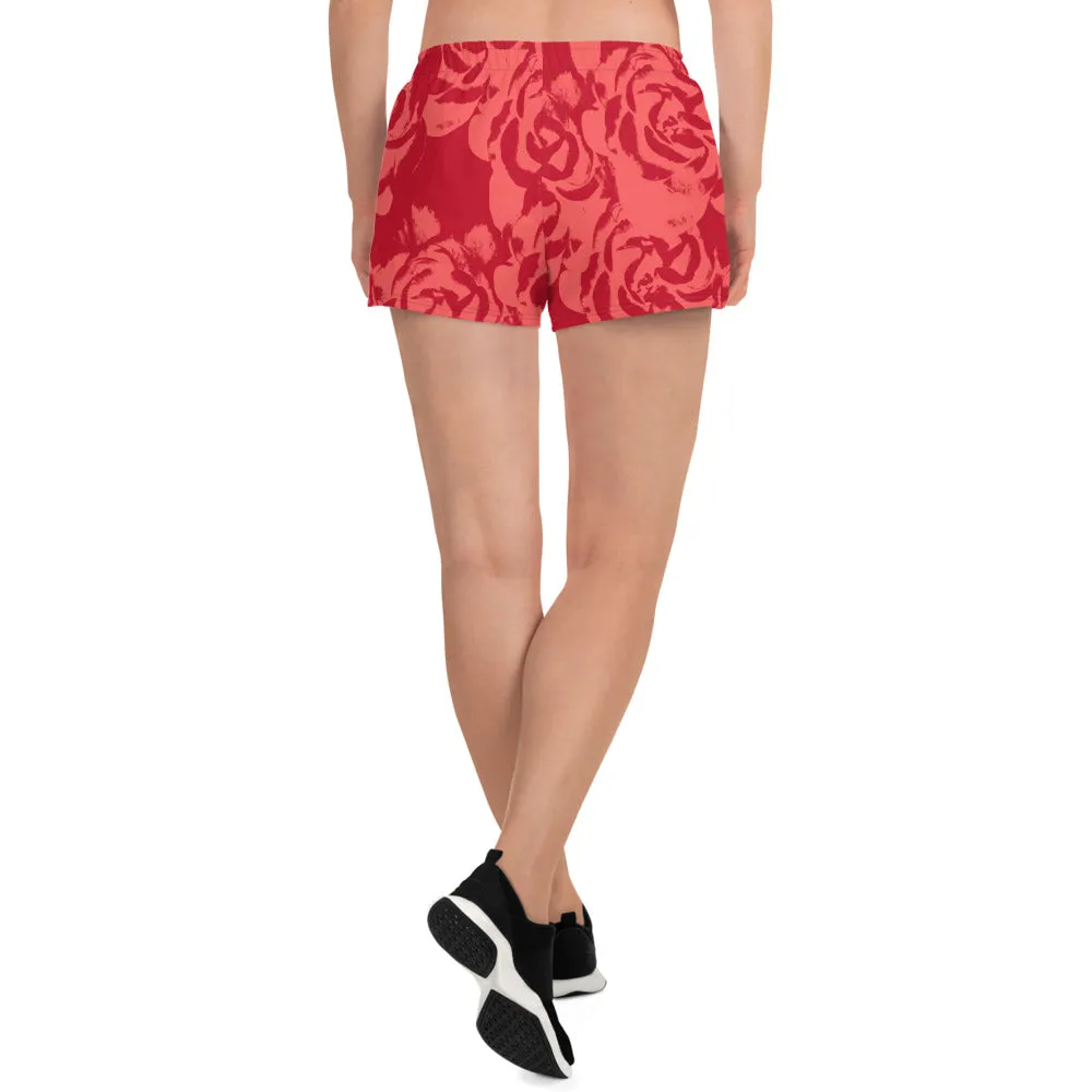 Big Red Rose Athletic Women's Shorts