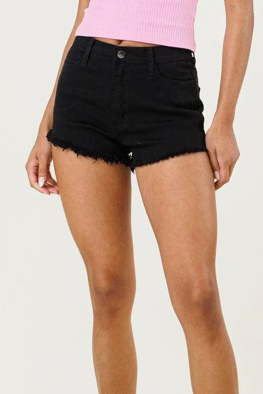 Black Denim Jean Shorts