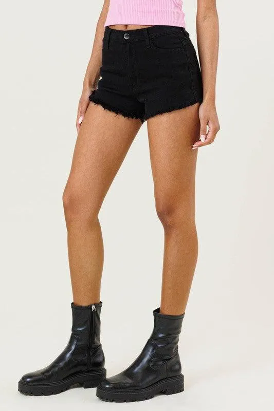 Black Denim Jean Shorts