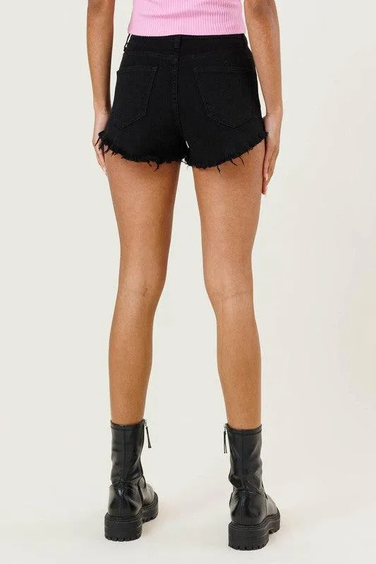 Black Denim Jean Shorts