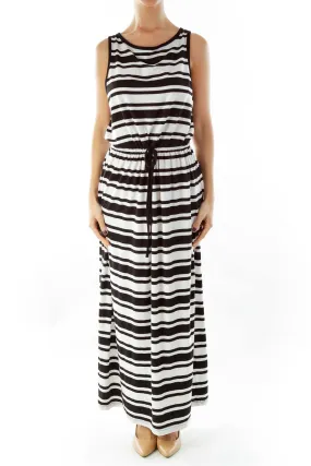 Black White Striped Maxi Dress