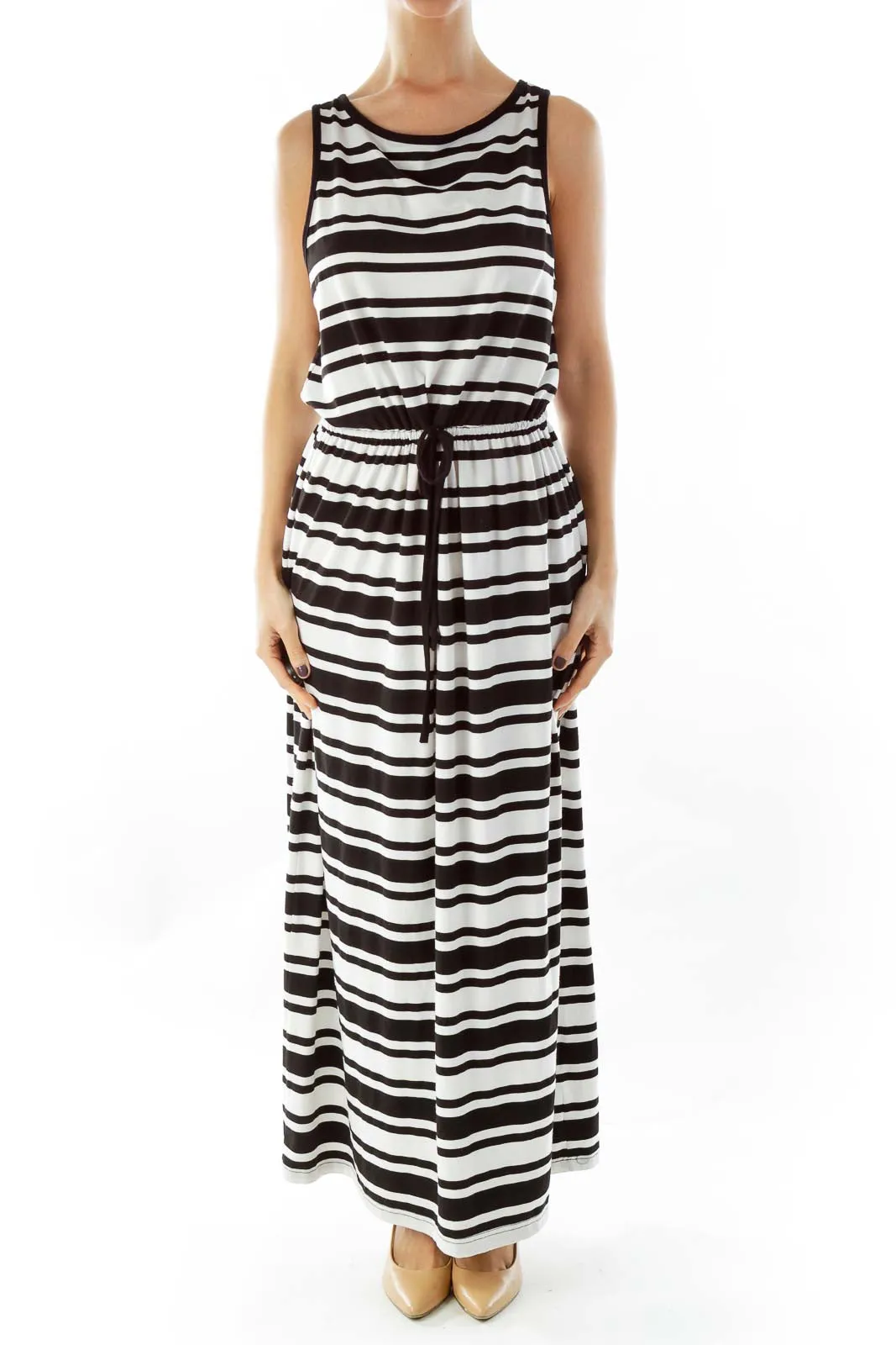 Black White Striped Maxi Dress