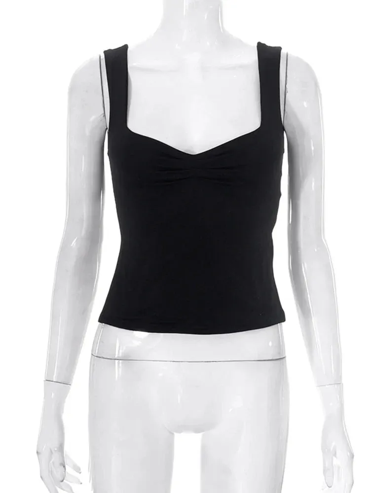 Casual Basics Sleeveless Crop Top in Solid Color