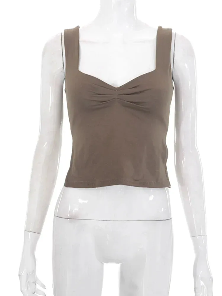 Casual Basics Sleeveless Crop Top in Solid Color