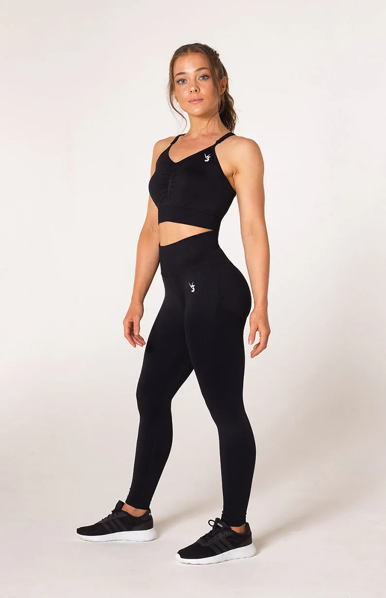 Define Seamless Scrunch Leggings - Black Marl