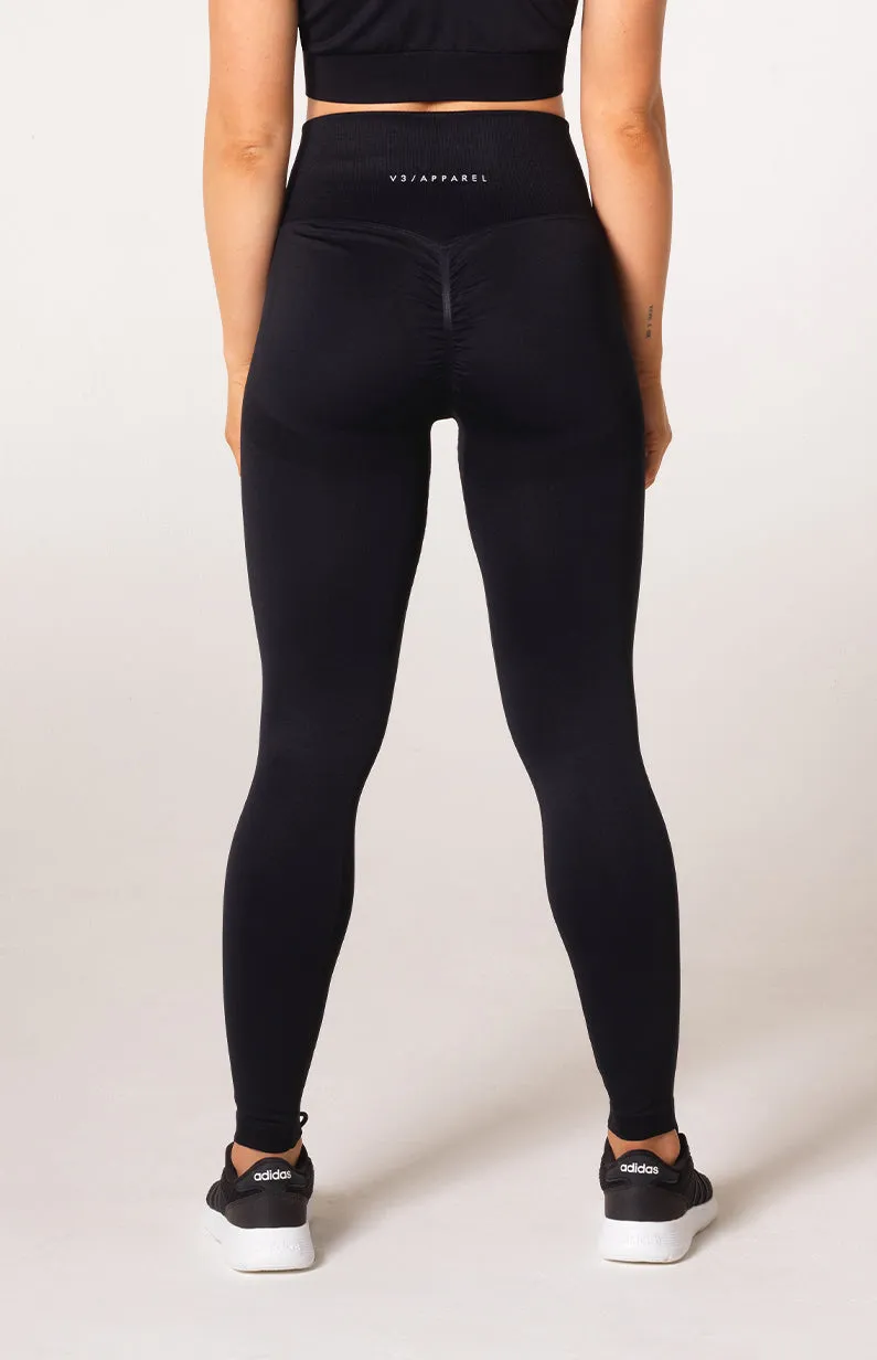 Define Seamless Scrunch Leggings - Black Marl