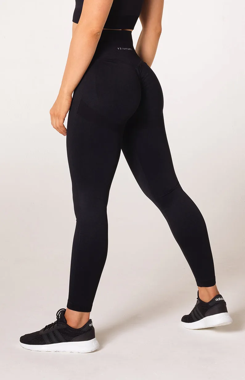 Define Seamless Scrunch Leggings - Black Marl