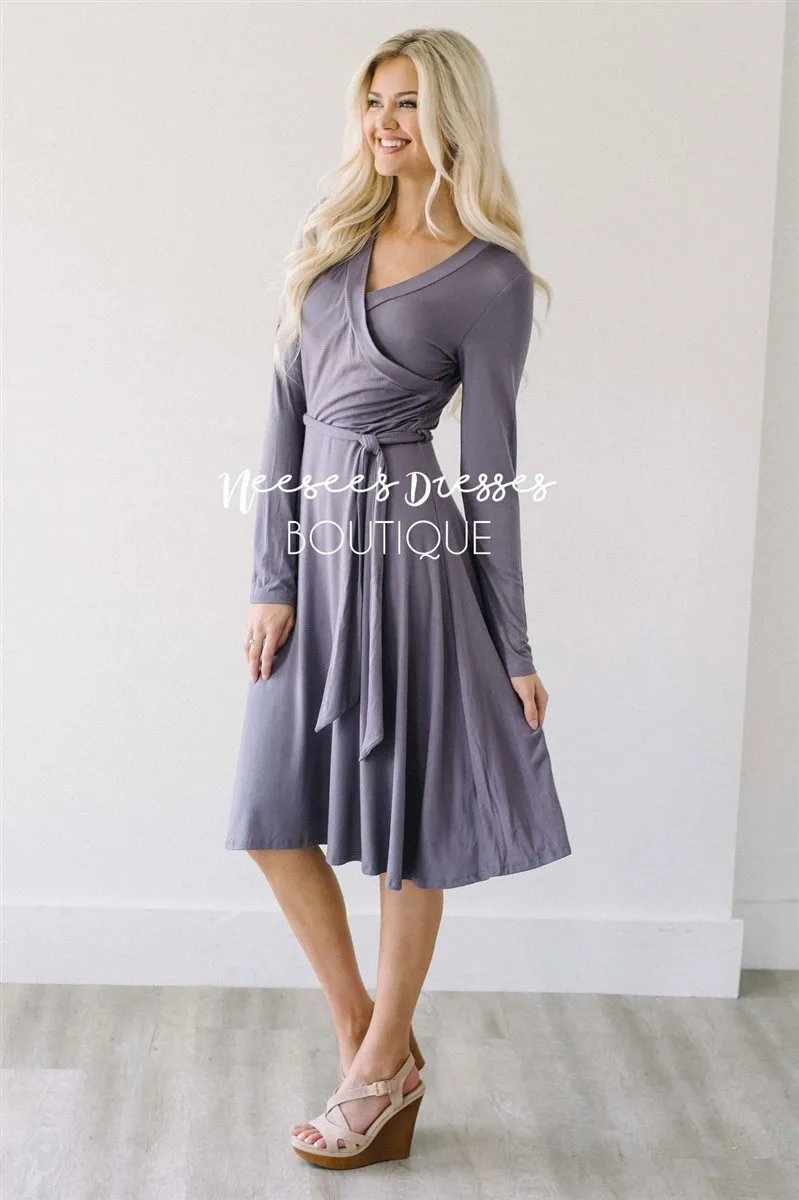 Dusty Lilac Wrap Dress