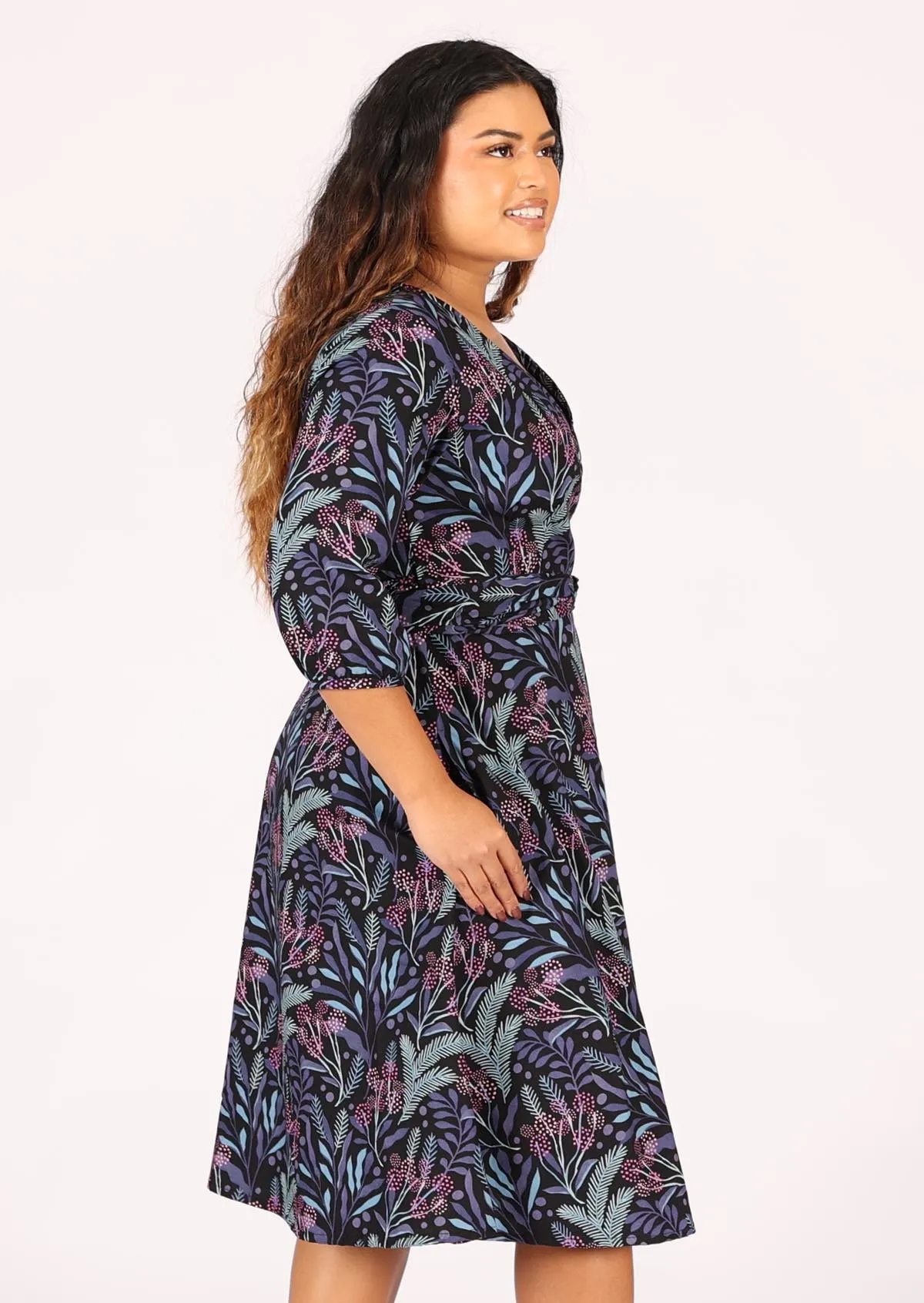 Ella Wrap Dress Obsidian