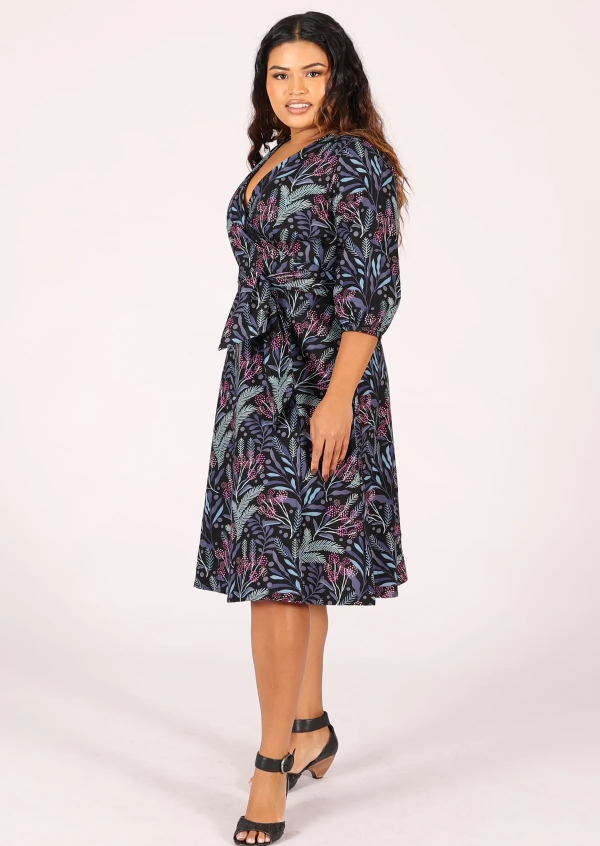 Ella Wrap Dress Obsidian