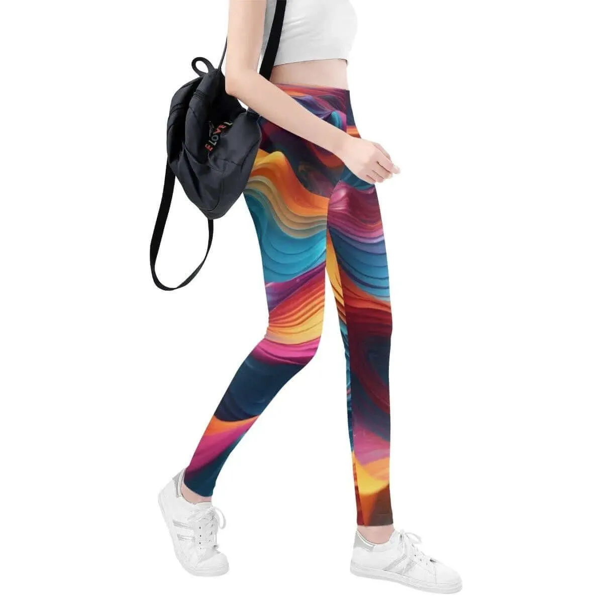 Flowy Nebula Hues Womens Yoga Leggings