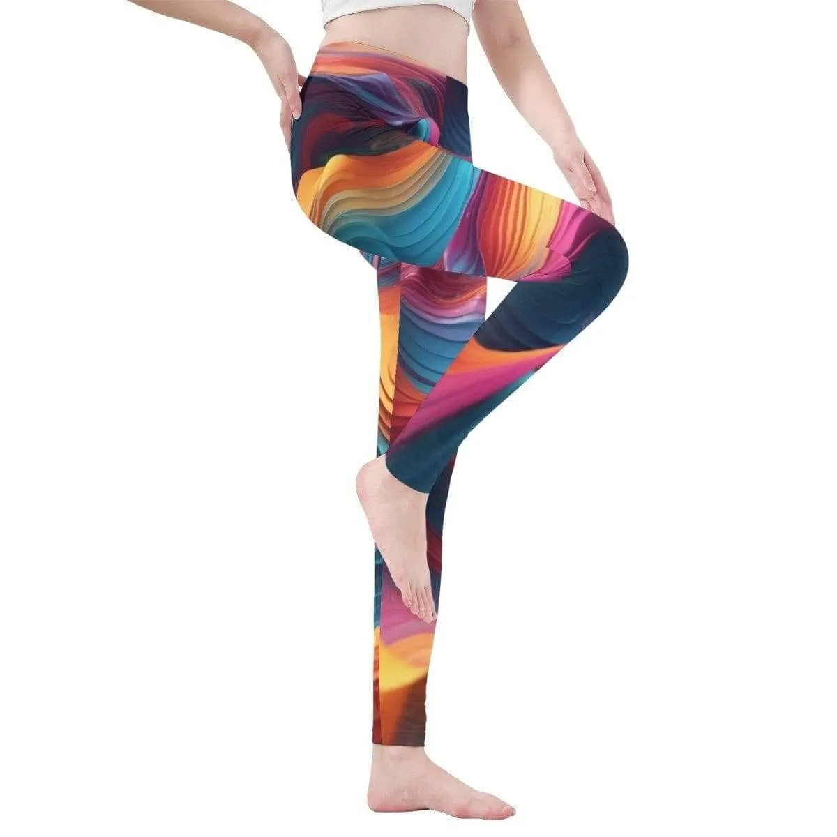 Flowy Nebula Hues Womens Yoga Leggings