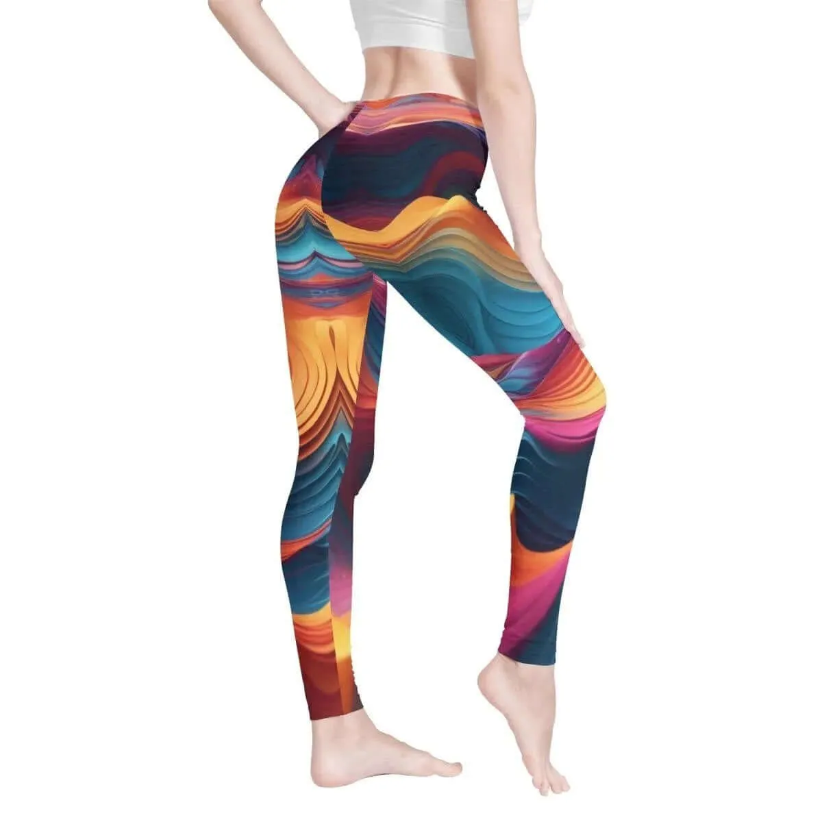 Flowy Nebula Hues Womens Yoga Leggings