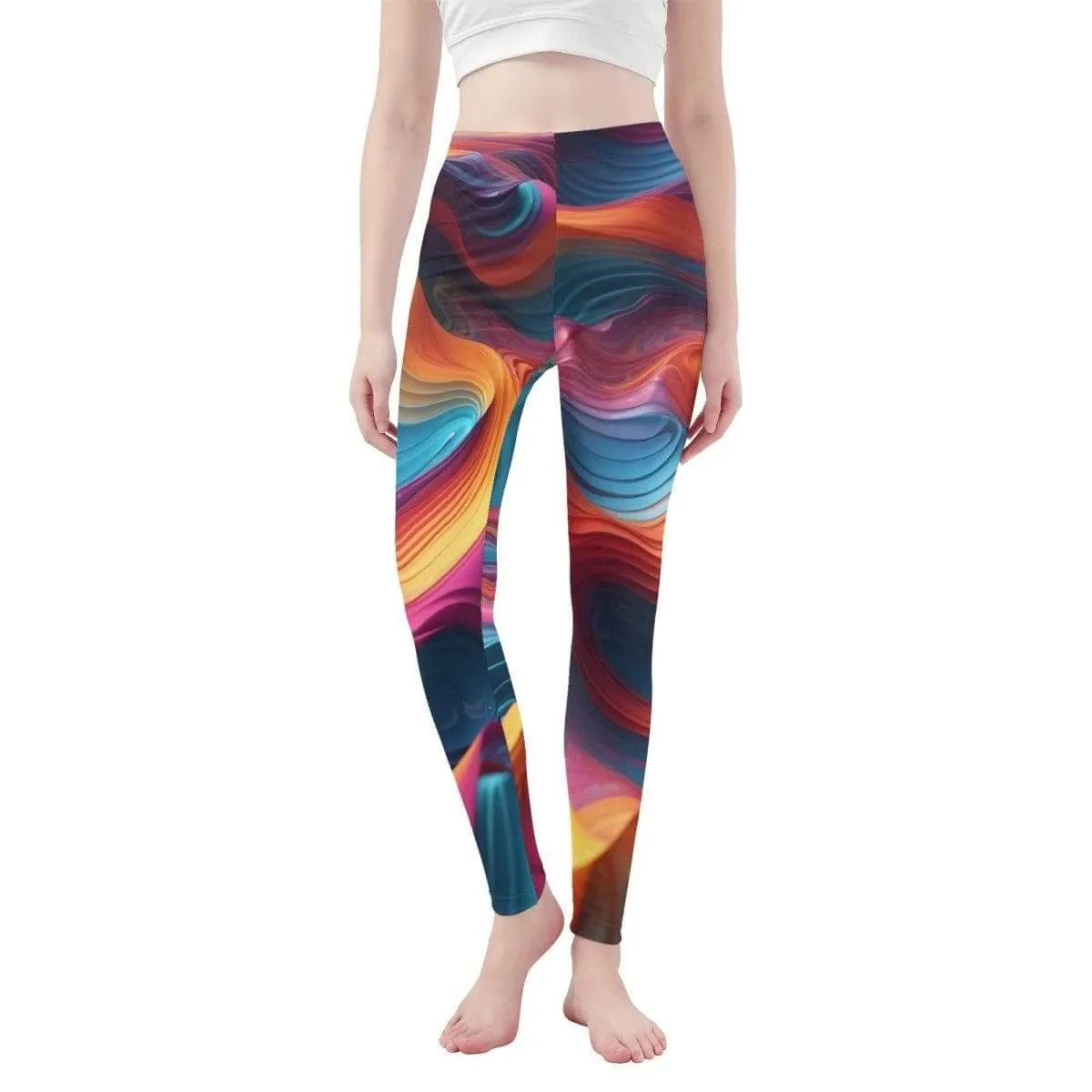 Flowy Nebula Hues Womens Yoga Leggings