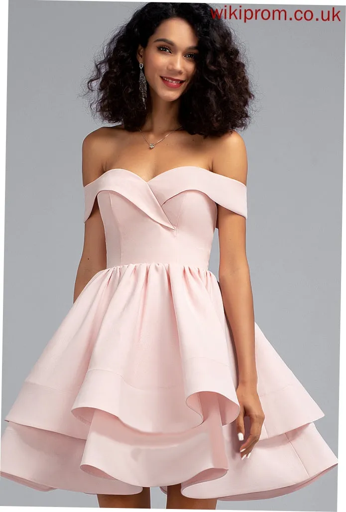 Formal Dresses Shoulder Aubrey the Crepe Off A-line Stretch Dresses