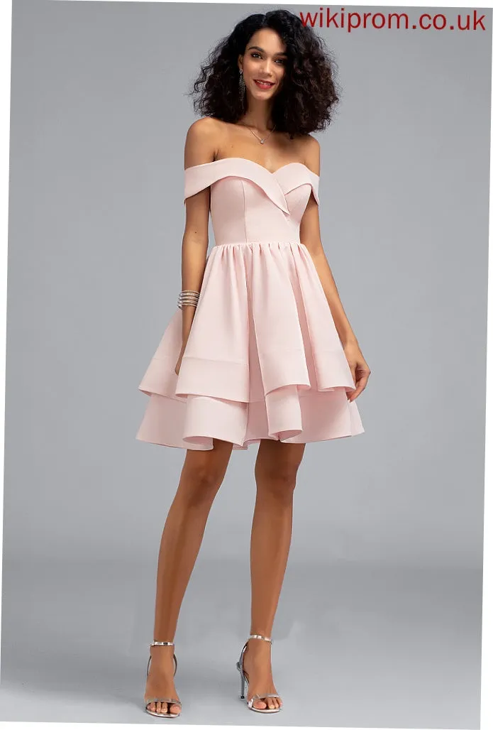 Formal Dresses Shoulder Aubrey the Crepe Off A-line Stretch Dresses