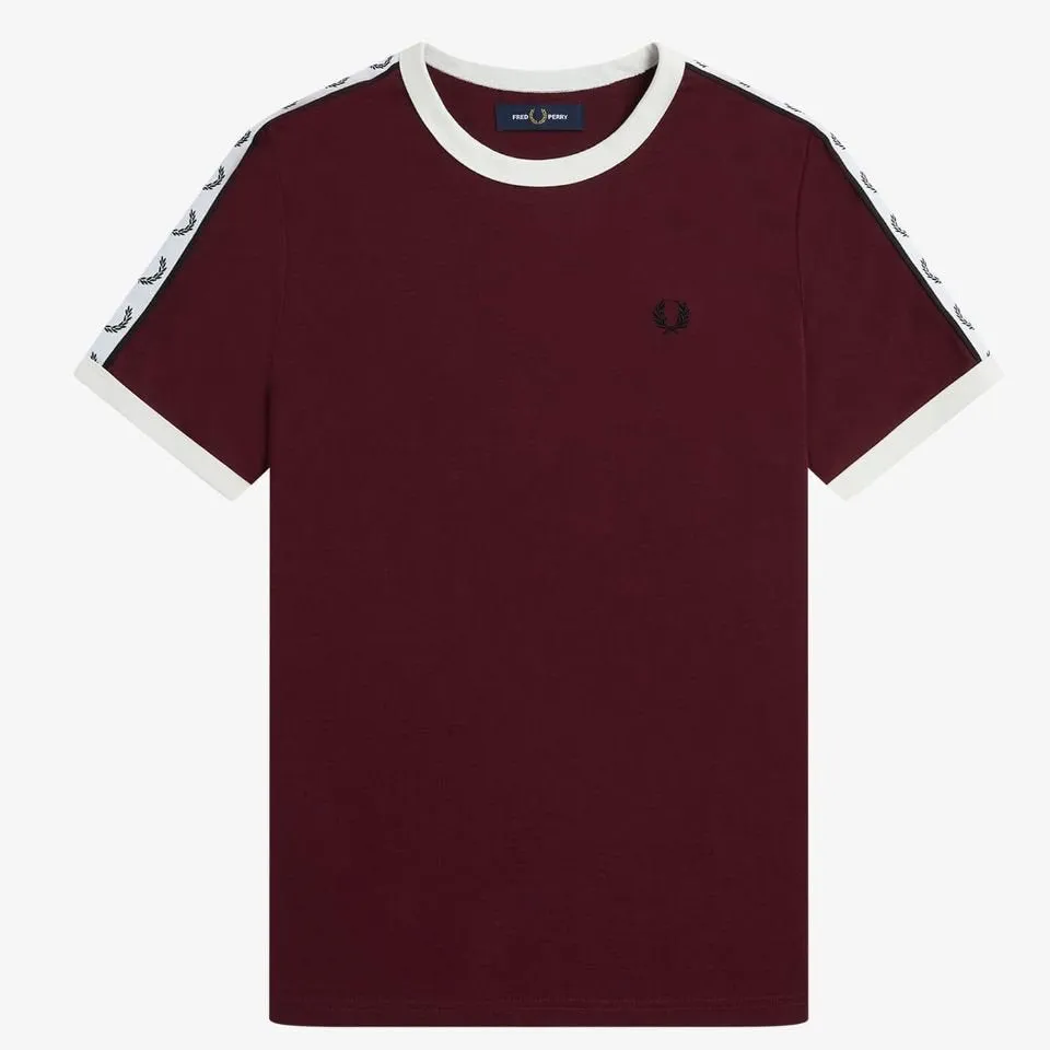 Fred Perry Ladies Oxblood Taped Ringer Tee