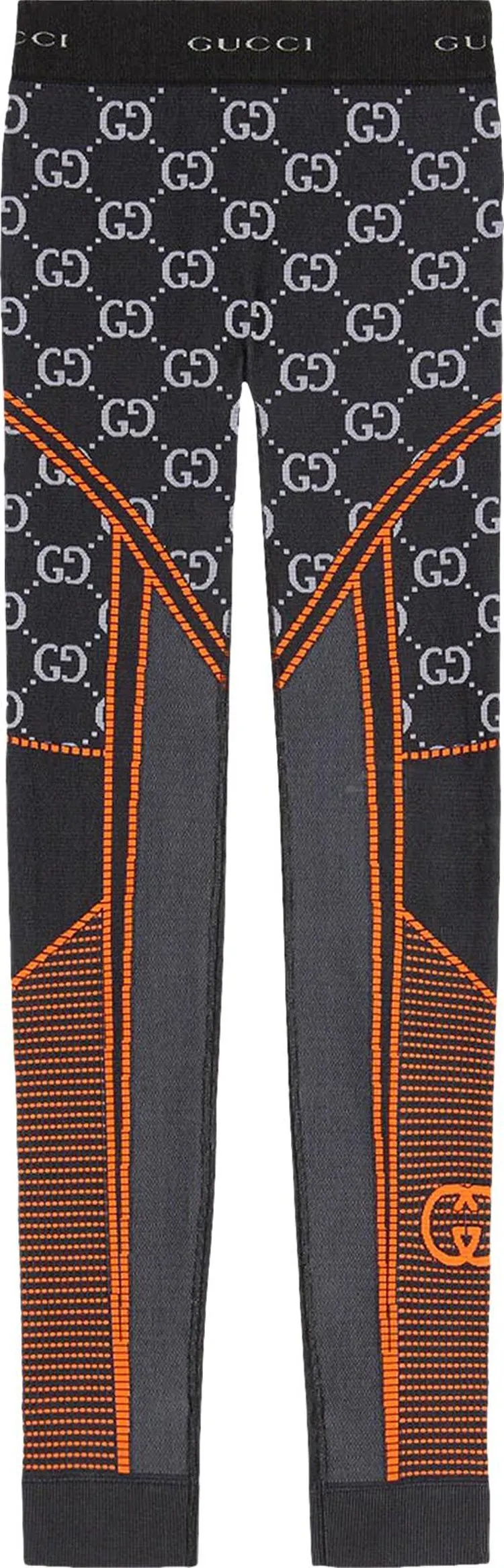 Gucci GG Jersey Jacquard Leggings Black/Orange, black