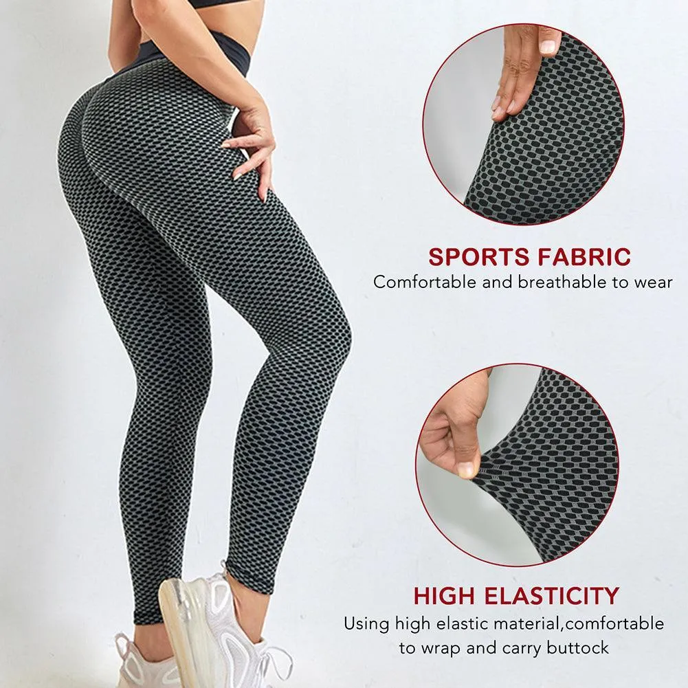 High Waist Honeycomb Workout Leggings Yoga Pants