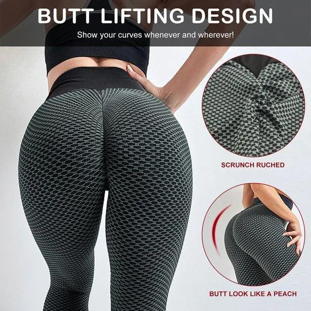 High Waist Honeycomb Workout Leggings Yoga Pants