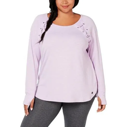 Ideology Women's Plus Size Tie-Detail Top Lilac Moon