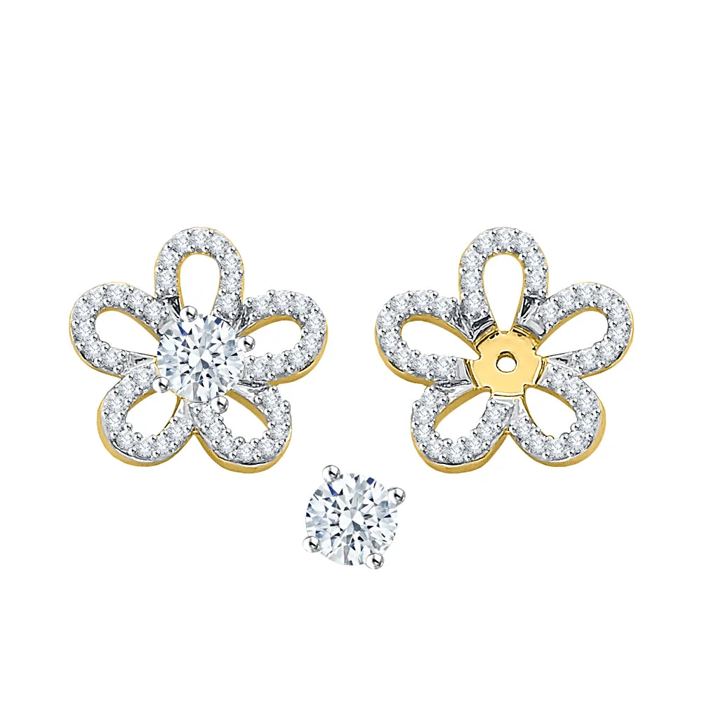 KATARINA Diamond Floral Earring Jackets (1/3 cttw)