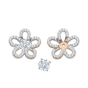 KATARINA Diamond Floral Earring Jackets (1/3 cttw)