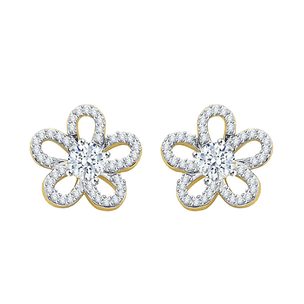 KATARINA Diamond Floral Earring Jackets (1/3 cttw)