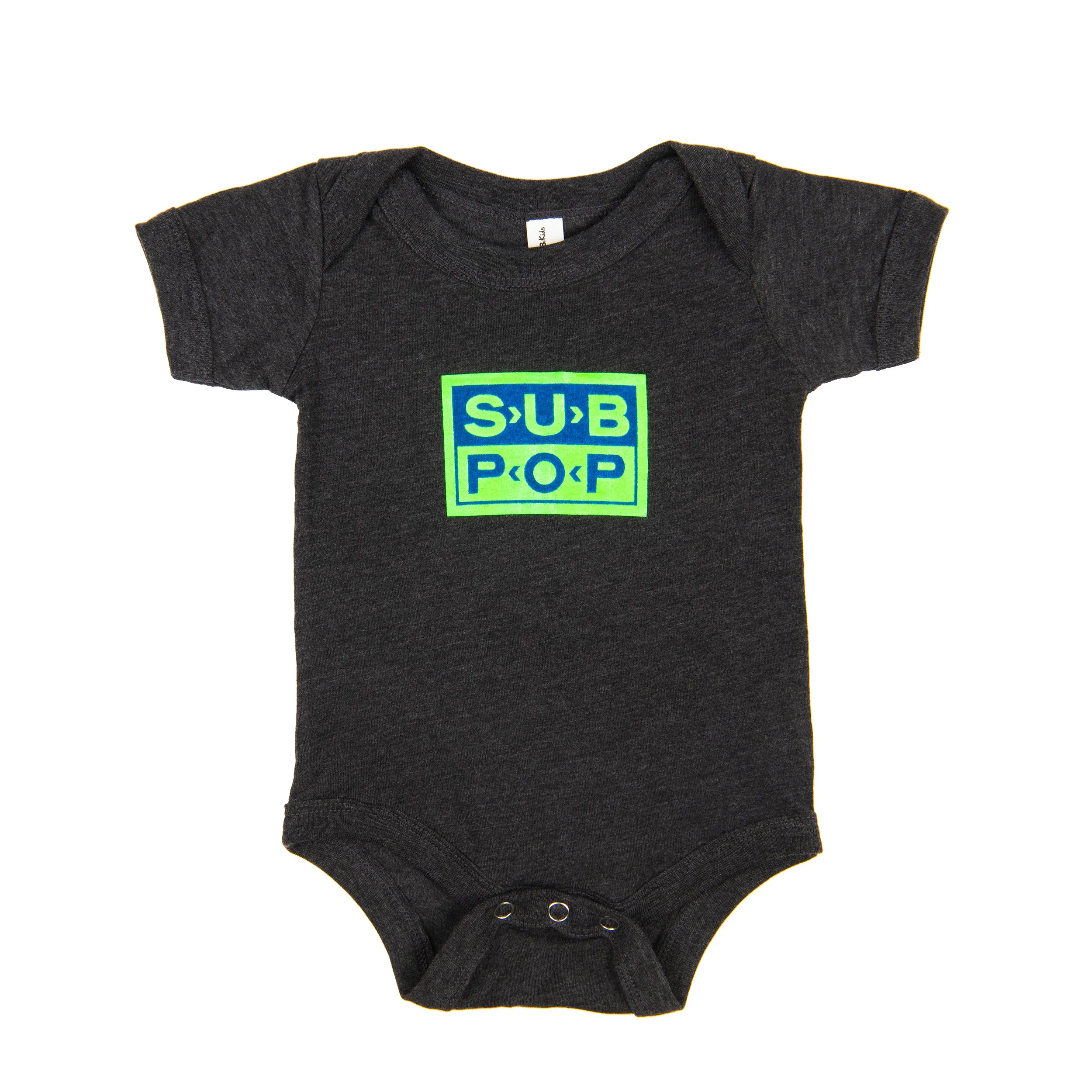 Logo Dark Heather Grey Onesie w/Blue and Green