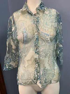 Mirasol Women's Vintage  Blouse, Size Small/Blue