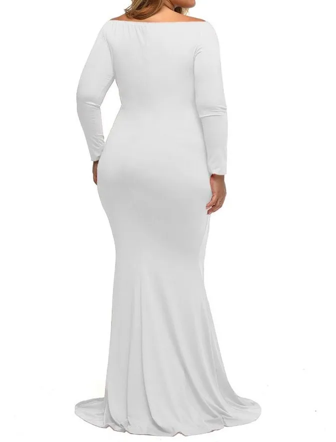 Plus Sized formal  Maxi dresses with V neck