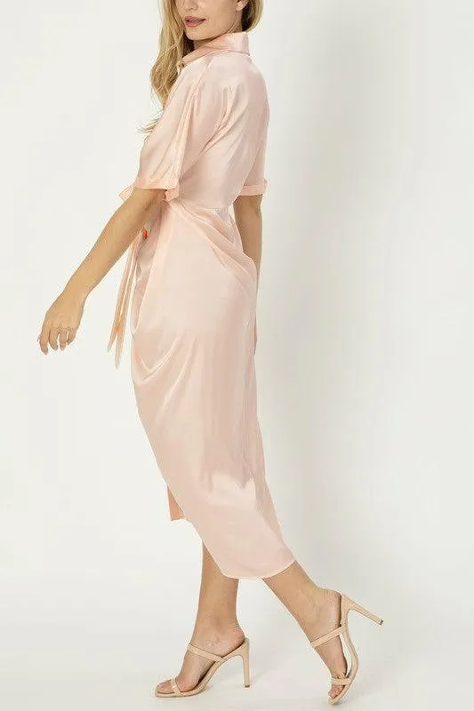 Satin Wrap Dress