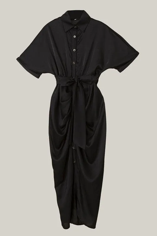 Satin Wrap Dress