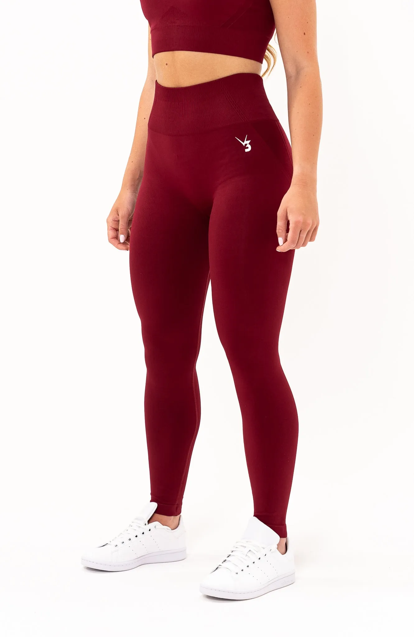 Tempo Seamless Scrunch Leggings - Burgundy Red