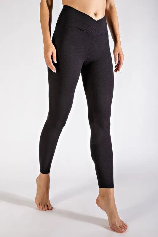 V Waist Full Length Leggings - Navy, Pink, Grey