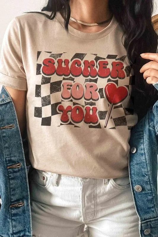 Valentine's Day Sucker For You Graphic T-Shirt