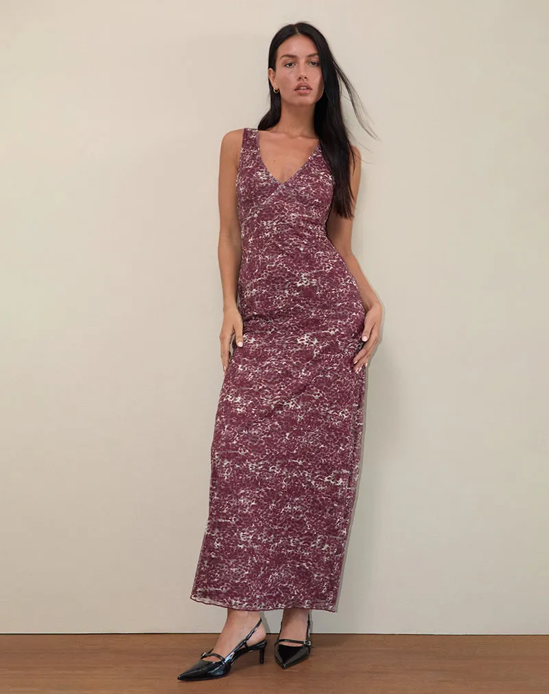 Vatika Maxi Dress in Abstract Leo Spot