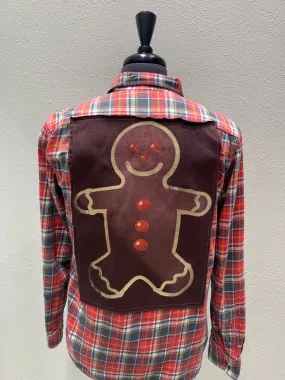 Vintage Repurposed Gingerbread Flannel