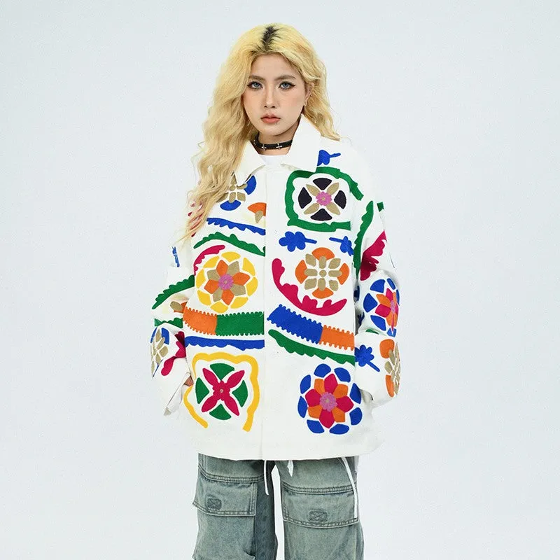 Women flower totem towel embroidery jacket