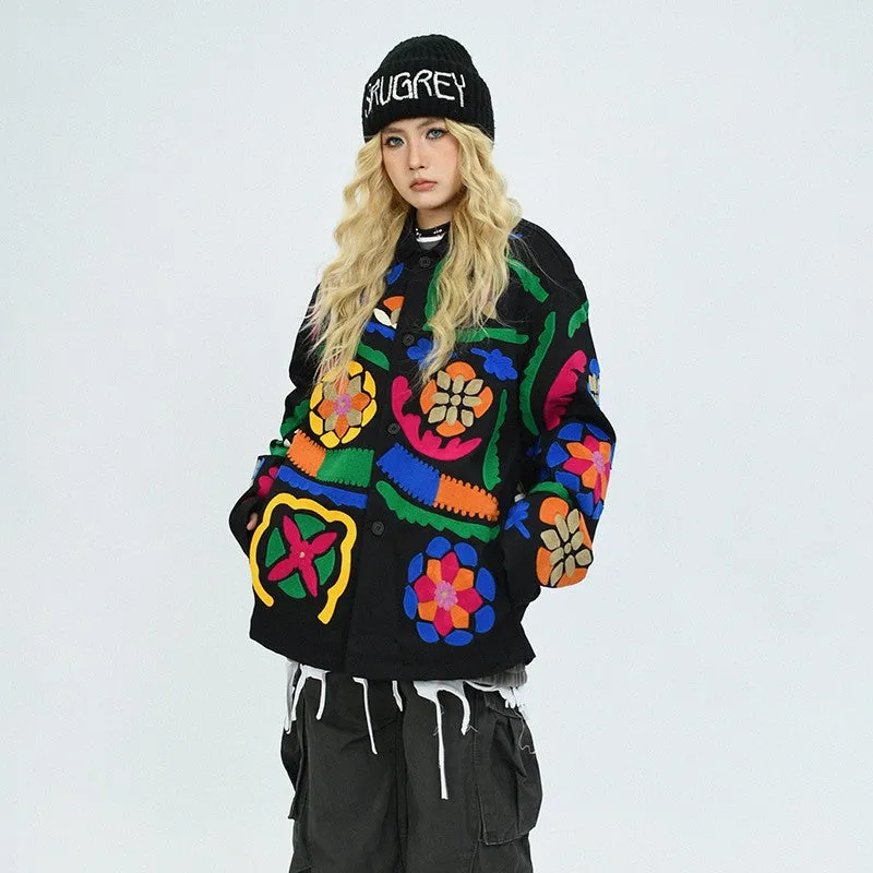 Women flower totem towel embroidery jacket