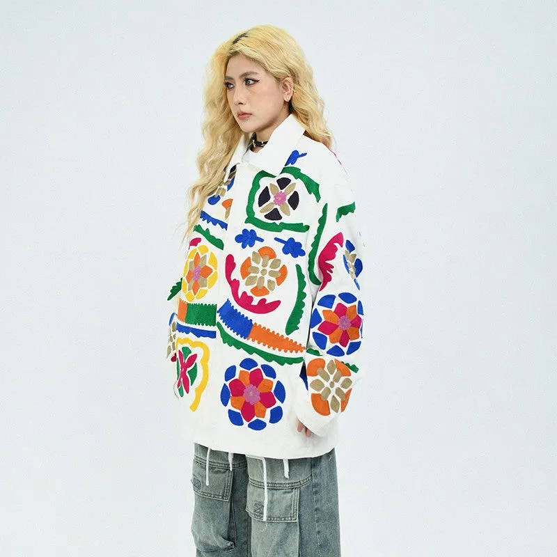 Women flower totem towel embroidery jacket