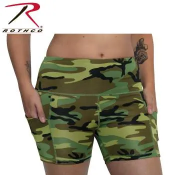 Womens Camo Workout Performance Legging Shorts