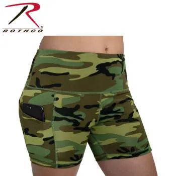 Womens Camo Workout Performance Legging Shorts