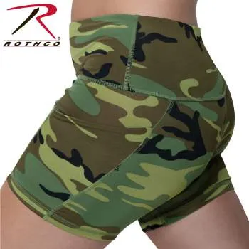 Womens Camo Workout Performance Shorts