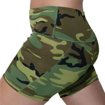 Womens Camo Workout Performance Shorts