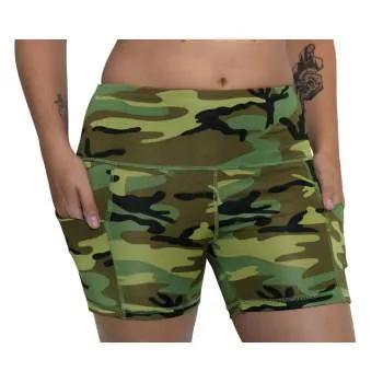 Womens Camo Workout Performance Shorts