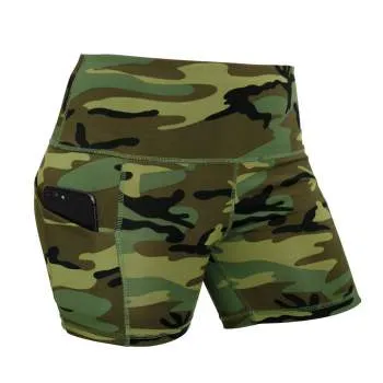 Womens Camo Workout Performance Shorts