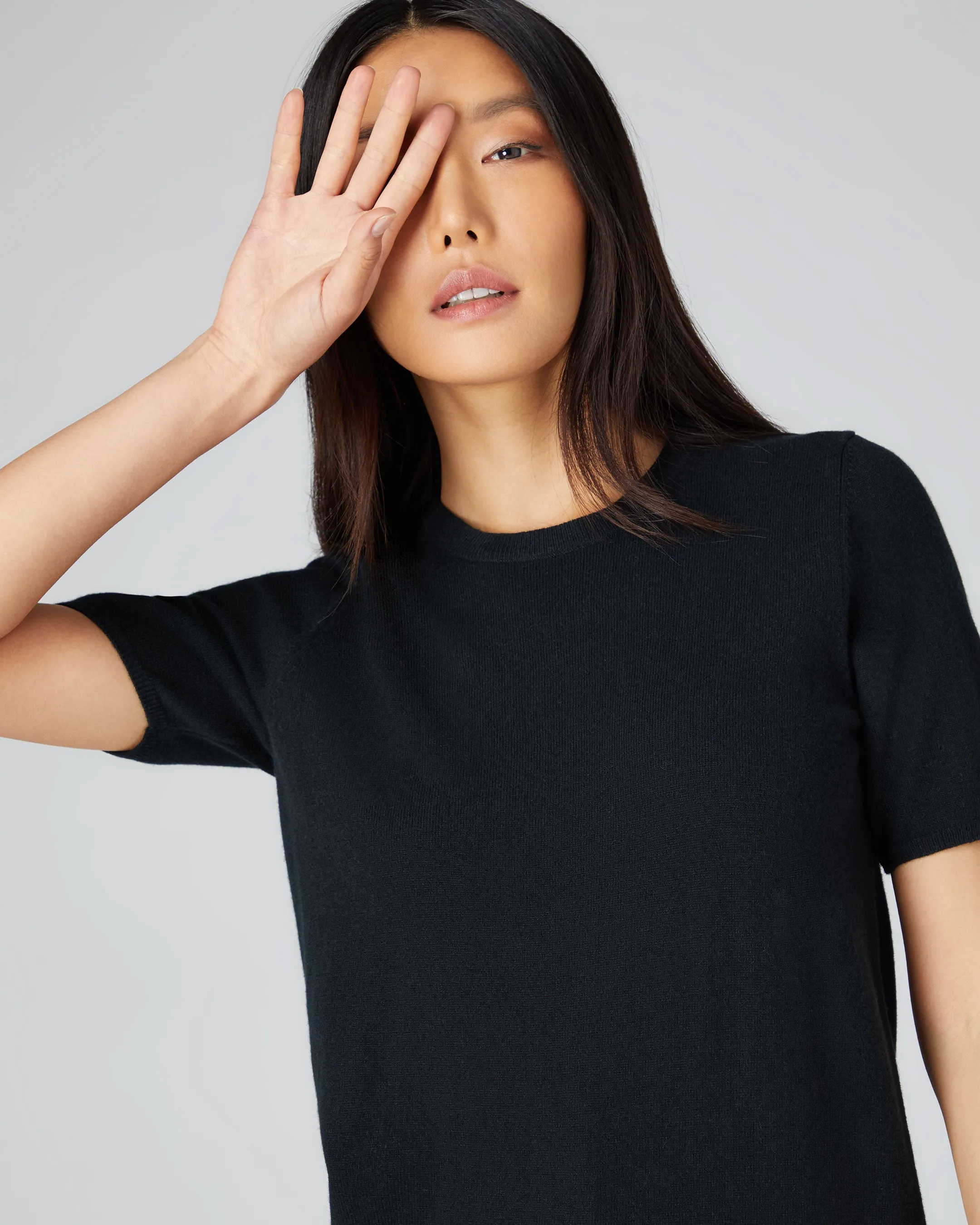 Women's Milly Classic Cashmere T-Shirt Black